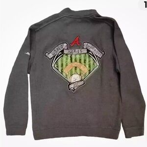 Tommy Bahama Atlanta Braves 2021 World Series Sweater 1/4 Zip XXL Gray